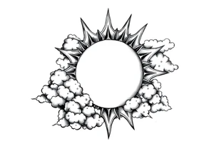 clouds sun and moon tattoo idea