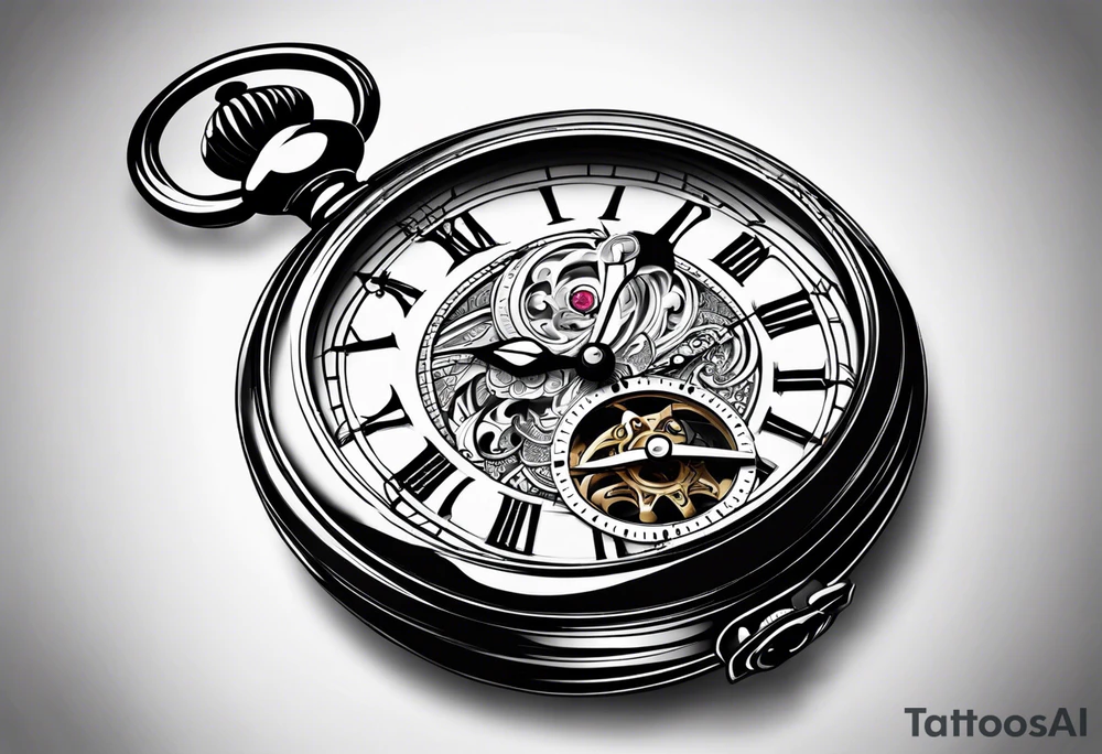 simple 
pocket watch tattoo drawing for men tattoo idea