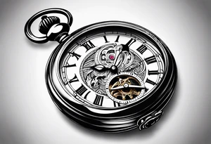 simple 
pocket watch tattoo drawing for men tattoo idea