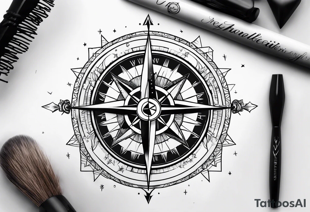 Compass with positivity 
& Hope with Arrow 
Suitable for my arms tattoo idea