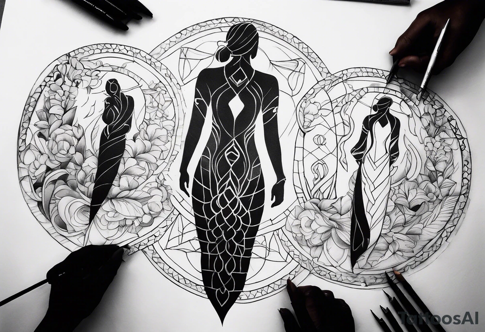 People’s Shadows being sewn together tattoo idea