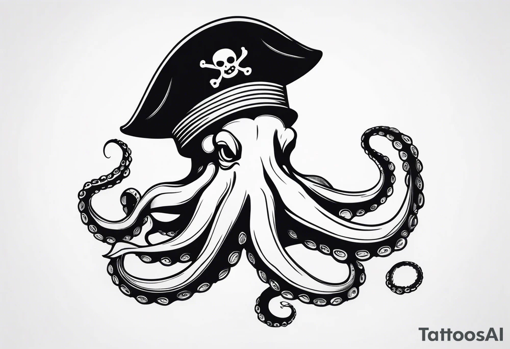 octopus wearing a pirate hat tattoo idea