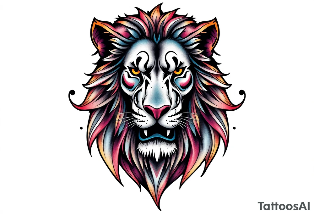 powerful lion tattoo idea
