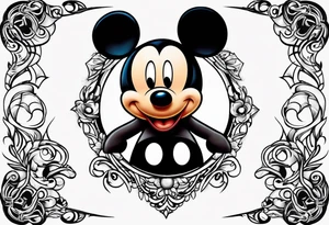 martial arts mickey mouse tattoo idea