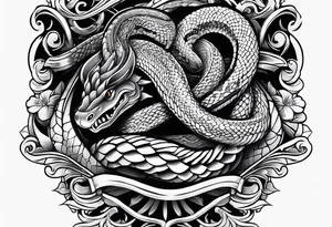 snake wrapped around a dagger tattoo idea