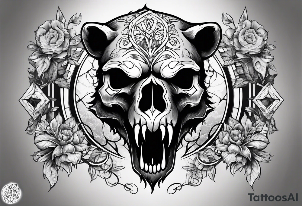 Bear skull utilizing the infinity symbol tattoo idea