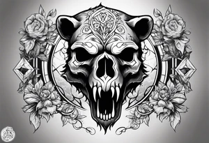 Bear skull utilizing the infinity symbol tattoo idea
