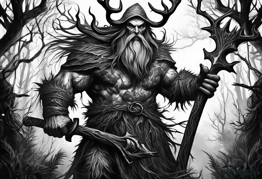 Leshy creepy looming danger tattoo idea