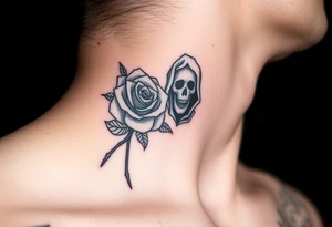 rose and grim reaper tattoo idea
