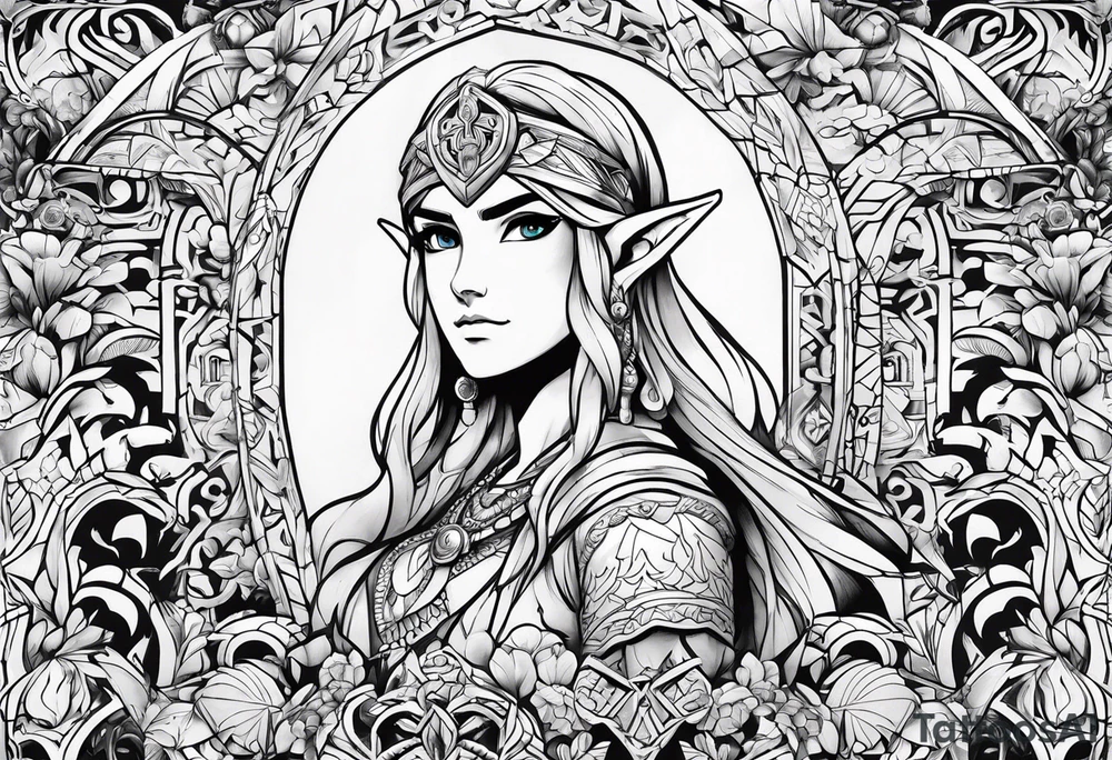 Legend of Zelda arm sleeve tattoo idea