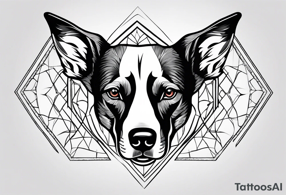 pointed dog ears tattoo idea