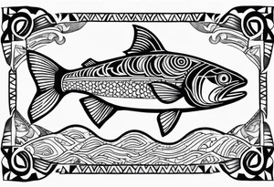 Inuit salmon fish tattoo idea