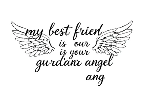 my best friend is my guardian angel with angel wings tattoo idea