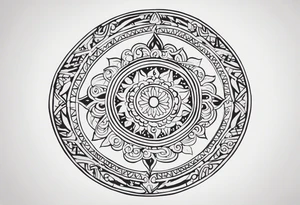 nordic text ᚠᛟᚱᛏᚢᚾᛖ ᚠᚨᚹᛖᚱᛋ ᚦᛖ ᛒᛟᛚᛞ in circul tattoo idea