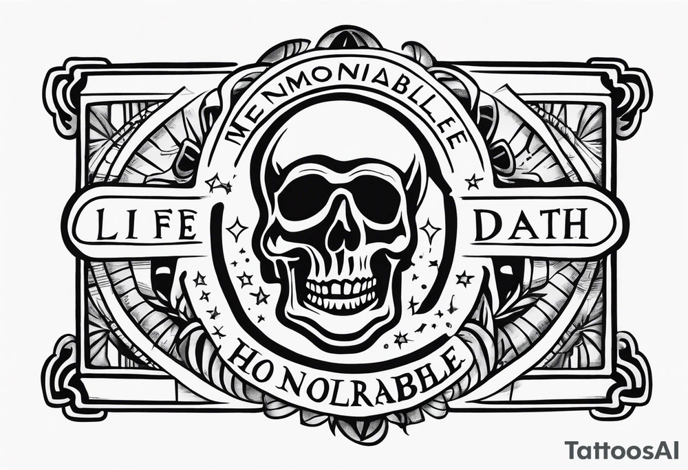 armband with these words: memorable life honorable death tattoo idea