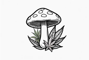 shroom and marijuana tattoo tattoo idea