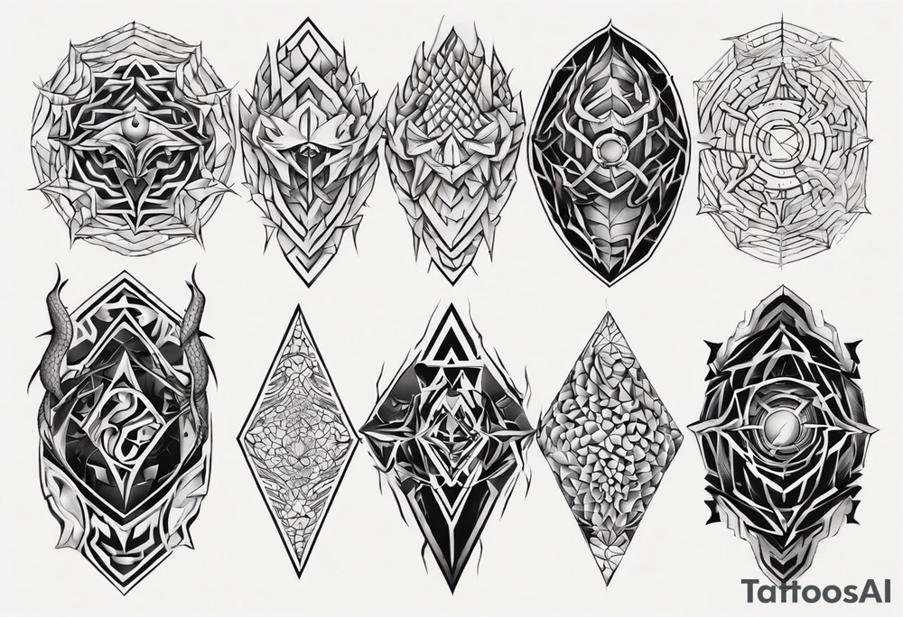 Dragon skin symmetrical tattoo idea