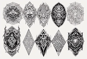 Dragon skin symmetrical tattoo idea