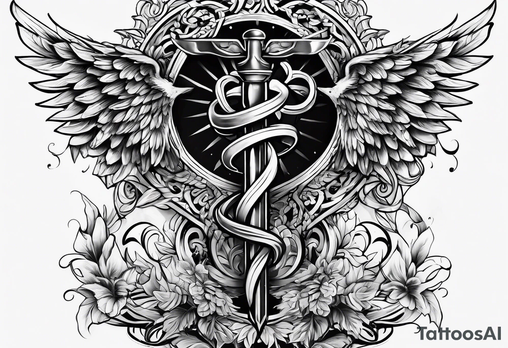 staff of caduceus tattoo idea