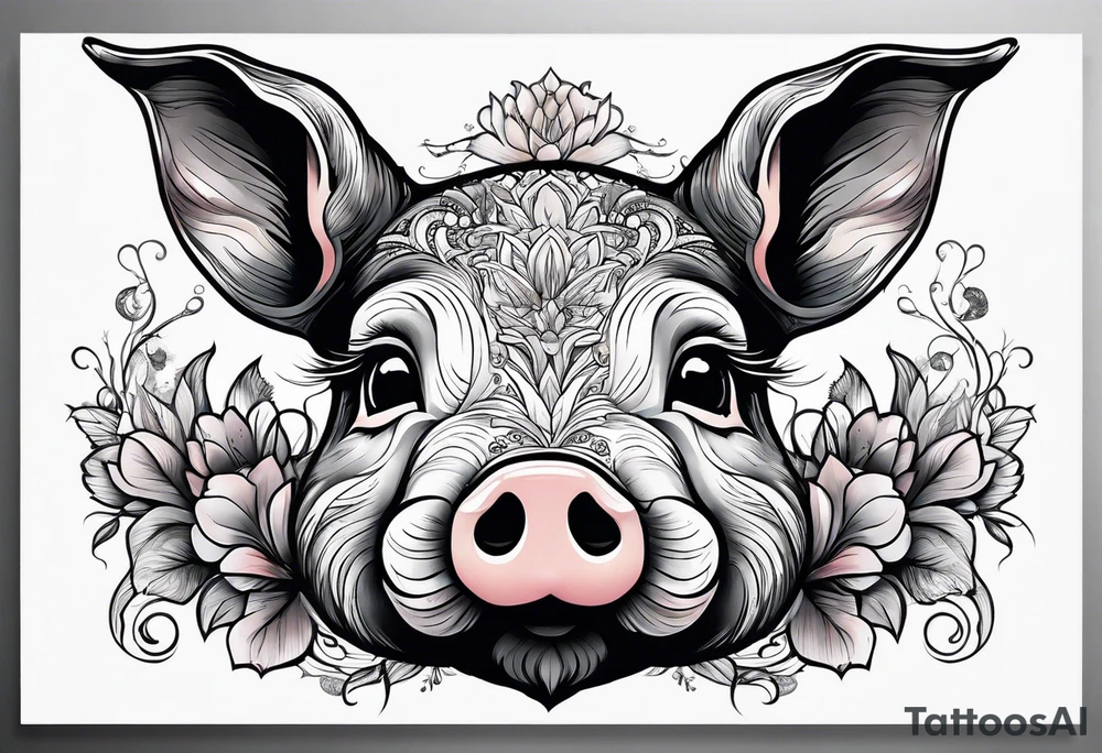 A pig that looks like a rabbit tattoo idea