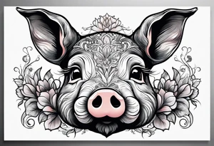 A pig that looks like a rabbit tattoo idea