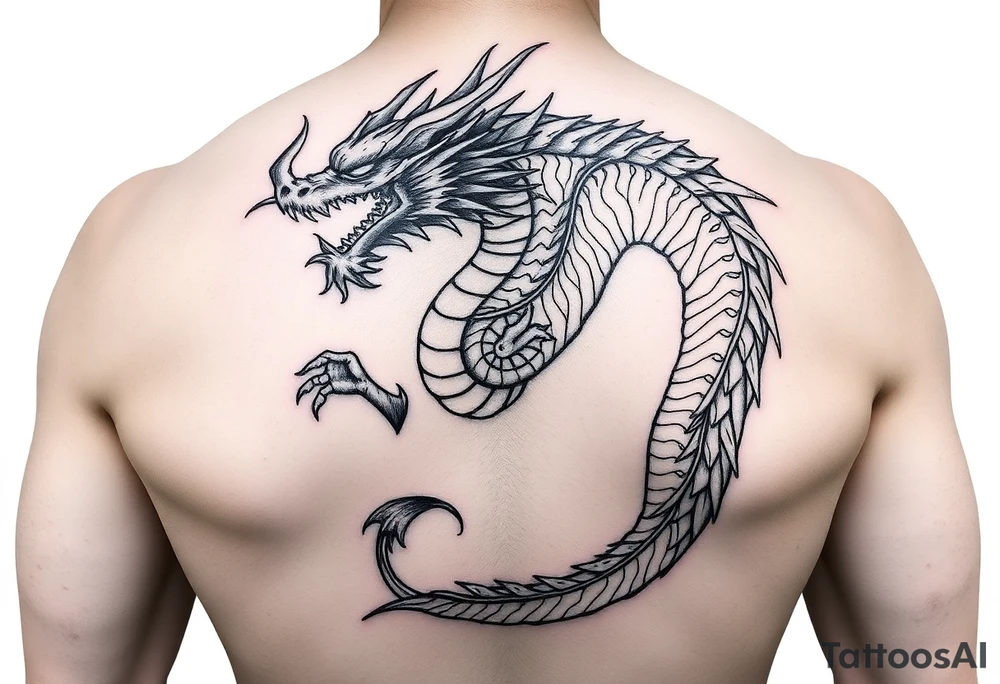 Powerful dragon tattoo idea