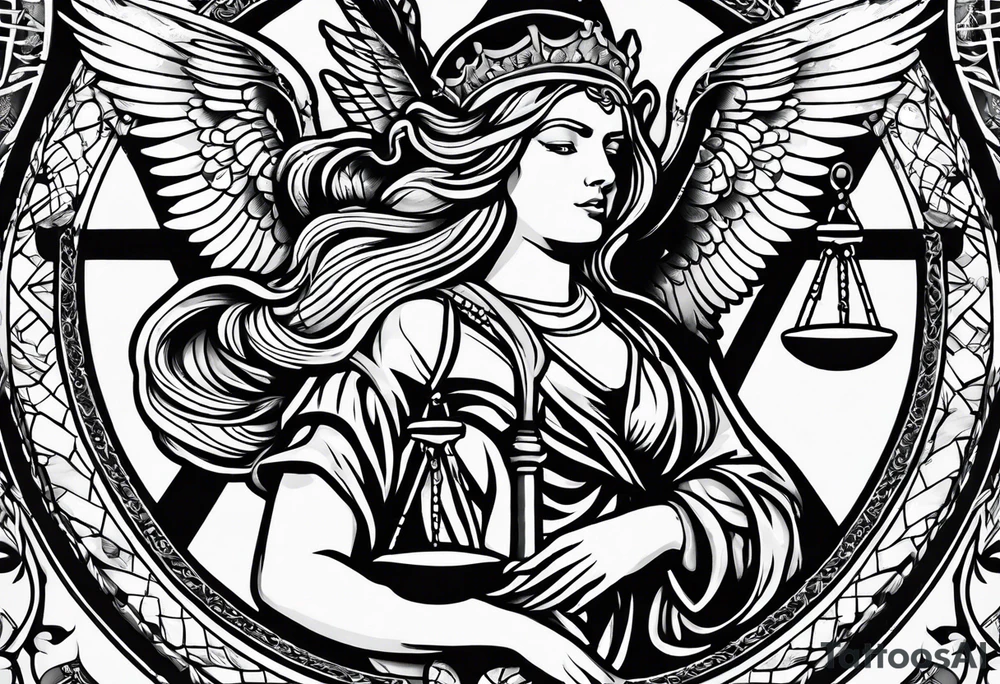 justice and law tattoo idea