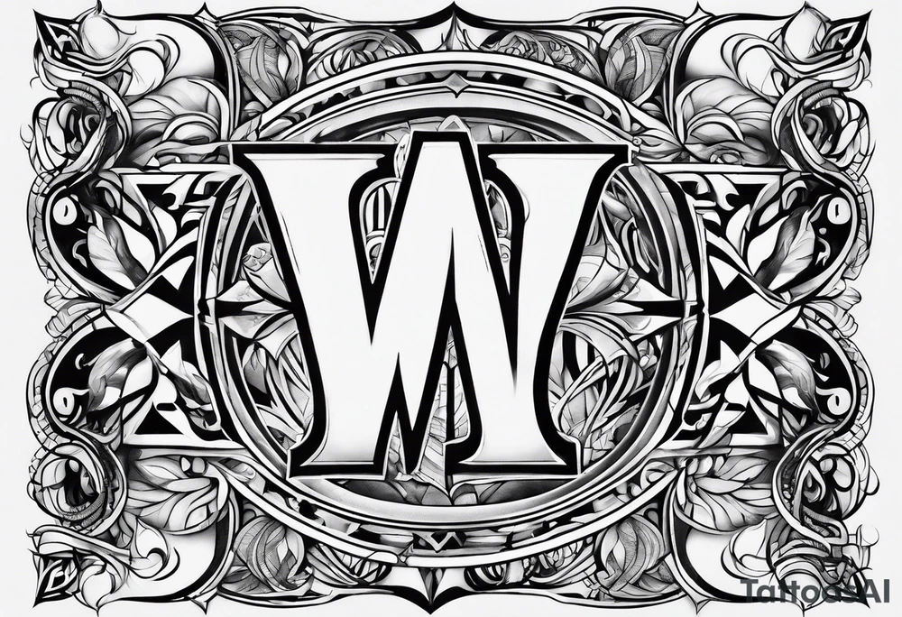 the letters A W R tattoo idea