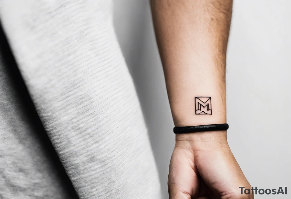 small tattoo on the forearm of a man with the initials MLJ, date of birth 22/09/22 in the style of a moluccan tattoo tattoo idea