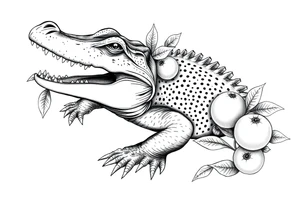 alligator with orange groves tattoo idea