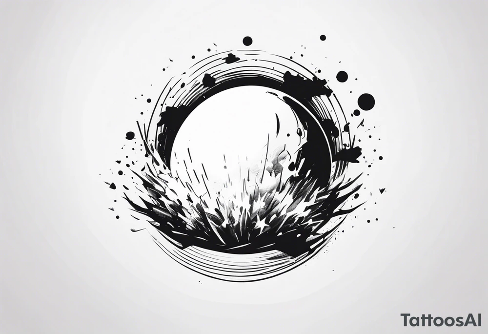 sphere exploding tattoo idea