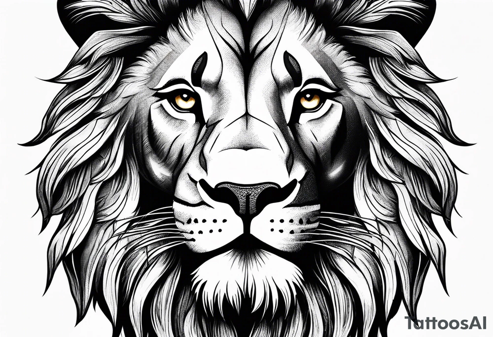 Lion face tattoo idea