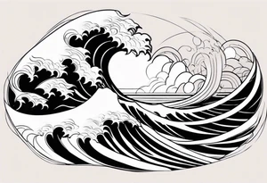 Ocean Waves Motion tattoo idea