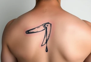 A straight razor with blood dripping tattoo idea
