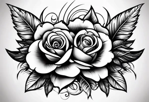 A black tattoo with a rose growing out of a bullet tattoo idea