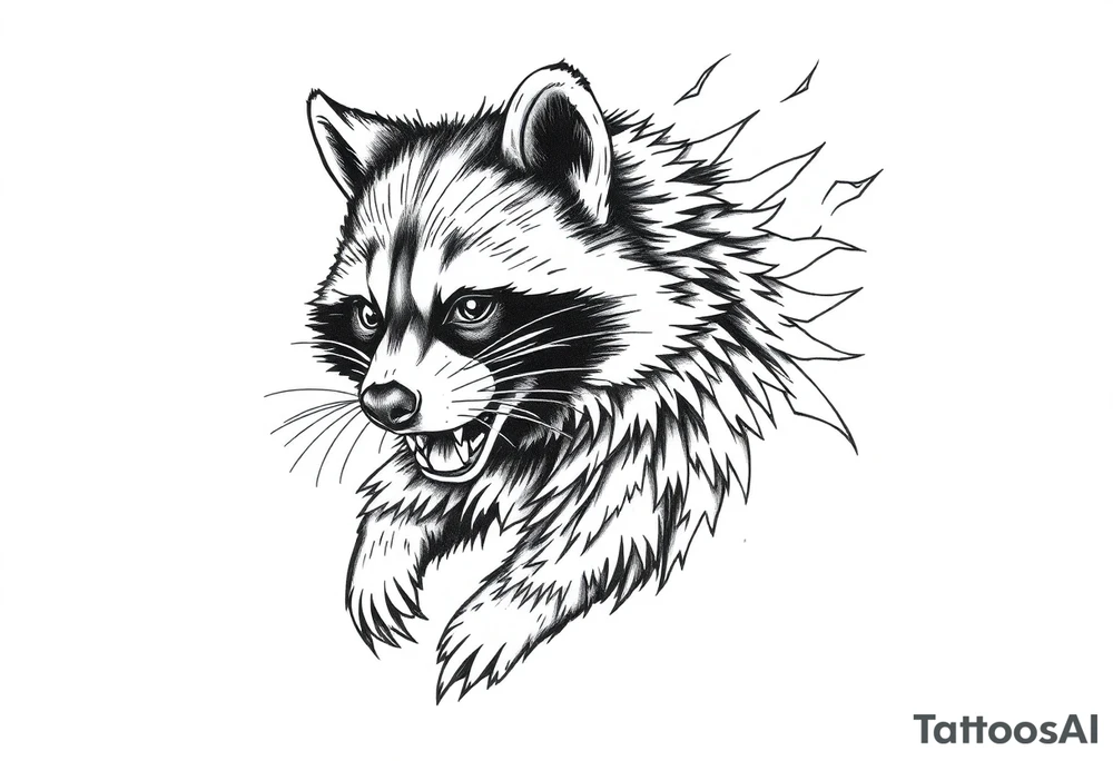Raccoon dumpster fire tattoo idea