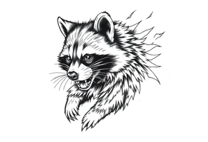 Raccoon dumpster fire tattoo idea