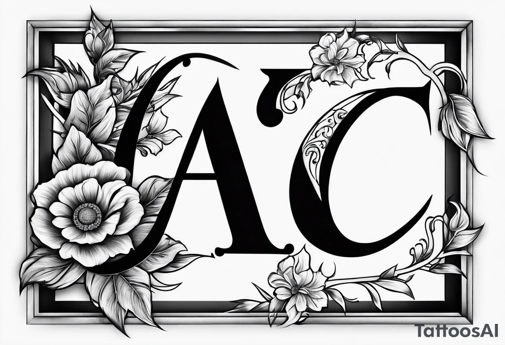Letter L and C with Dogpaw tattoo idea