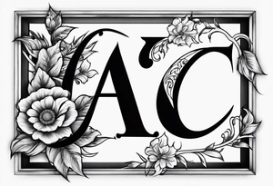 Letter L and C with Dogpaw tattoo idea