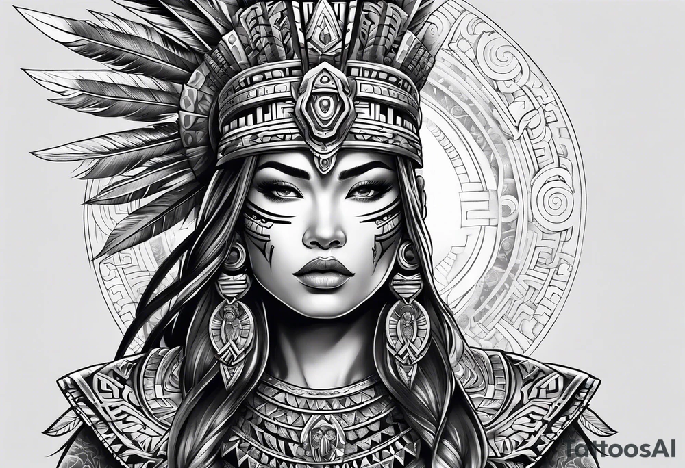 Warrior Aztec princess, tattoo idea