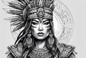 Warrior Aztec princess, tattoo idea