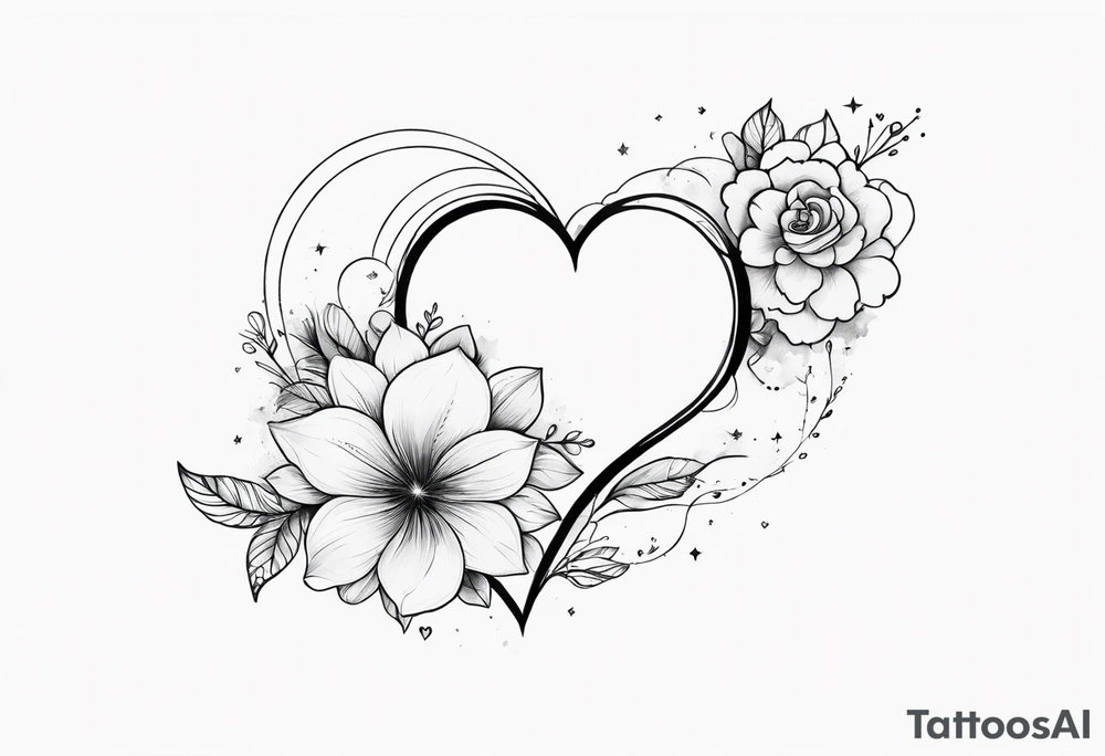 Ethereal, magic, clouds, sparkles, magic, flowers. The heart is positioned right below the elbow. The design will wrap around the forearm tattoo idea