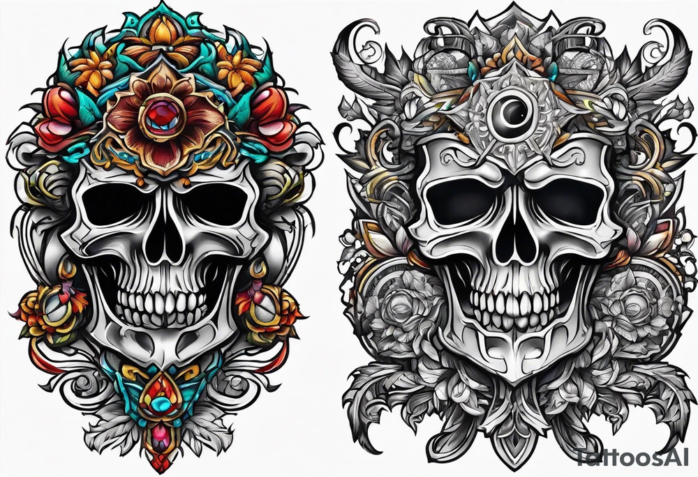 embroidered ornament tattoo idea