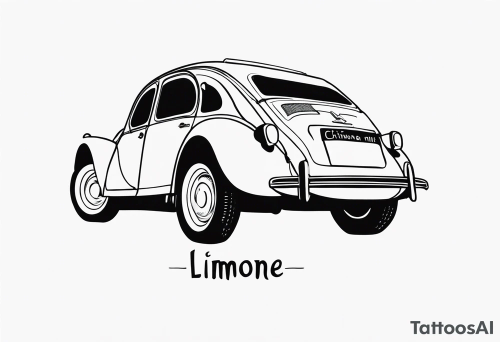 Het woord "limone" met de o een citroen tattoo idea