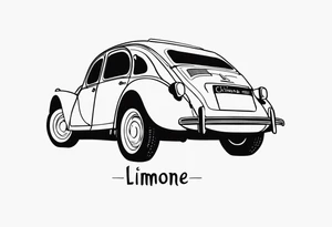 Het woord "limone" met de o een citroen tattoo idea