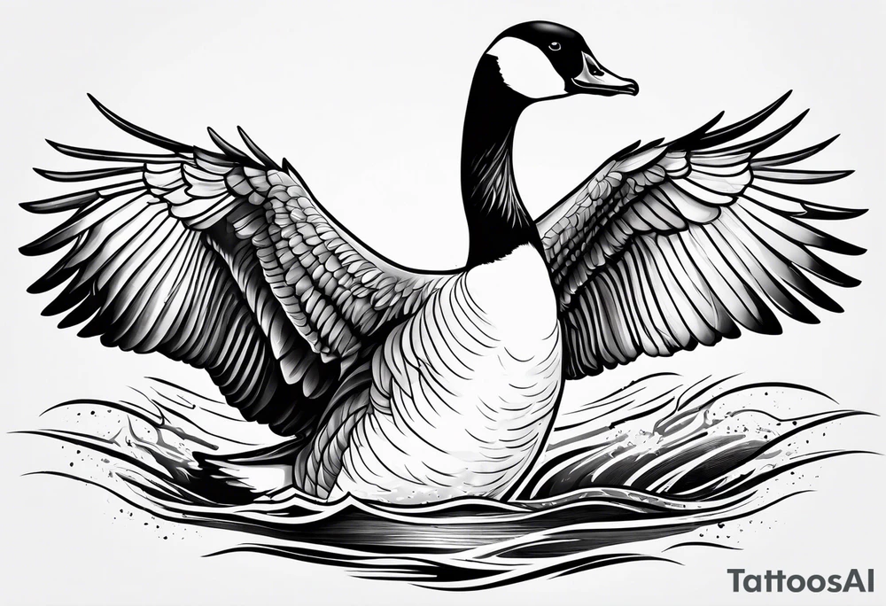 fighting canadian goose tattoo idea