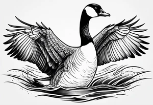 fighting canadian goose tattoo idea