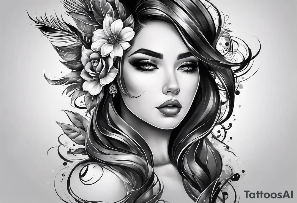 Браслет с фигурами и цветами tattoo idea