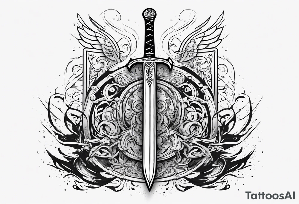 Valhalla sword tattoo idea