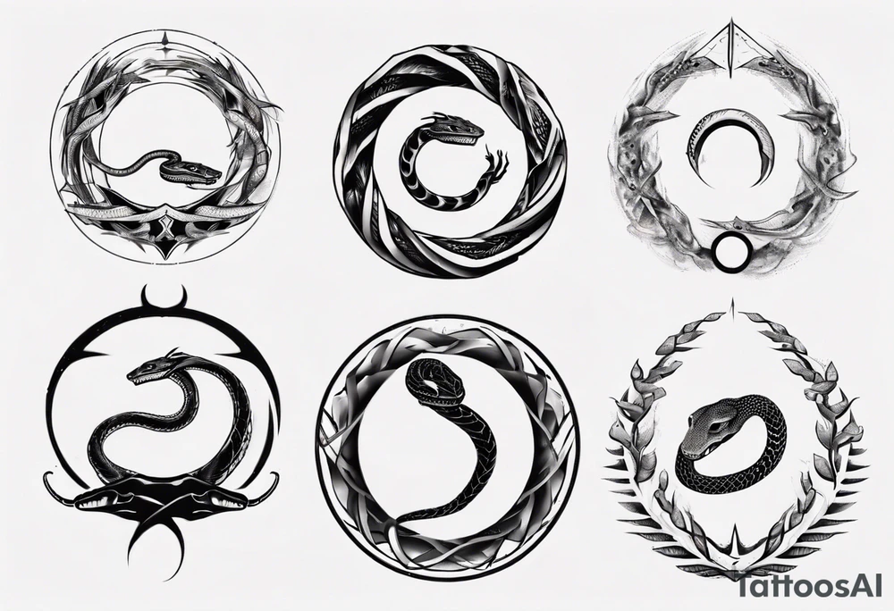 ouroboros snake cybersigilism tattoo idea